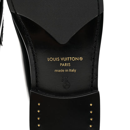 Louis Vuitton Glazed Calfskin Mens Louis Loafers 8.5 Black 6 of 8