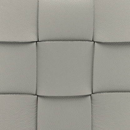 Bottega Veneta Lambskin Maxi Intreccio Small Cassette Crossbody Bag Agate Grey 7 of 9