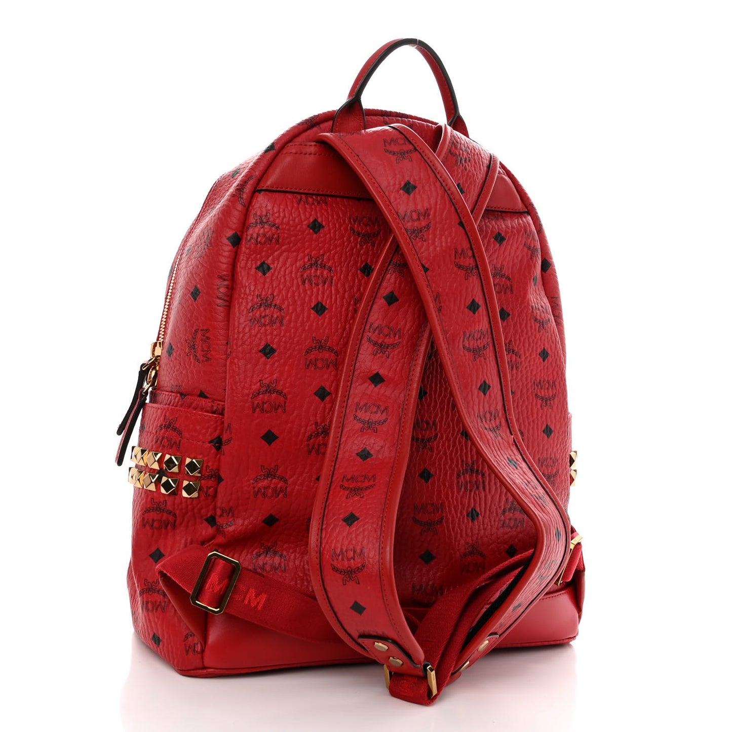 Visetos Medium Side Studs Stark Backpack Ruby Red