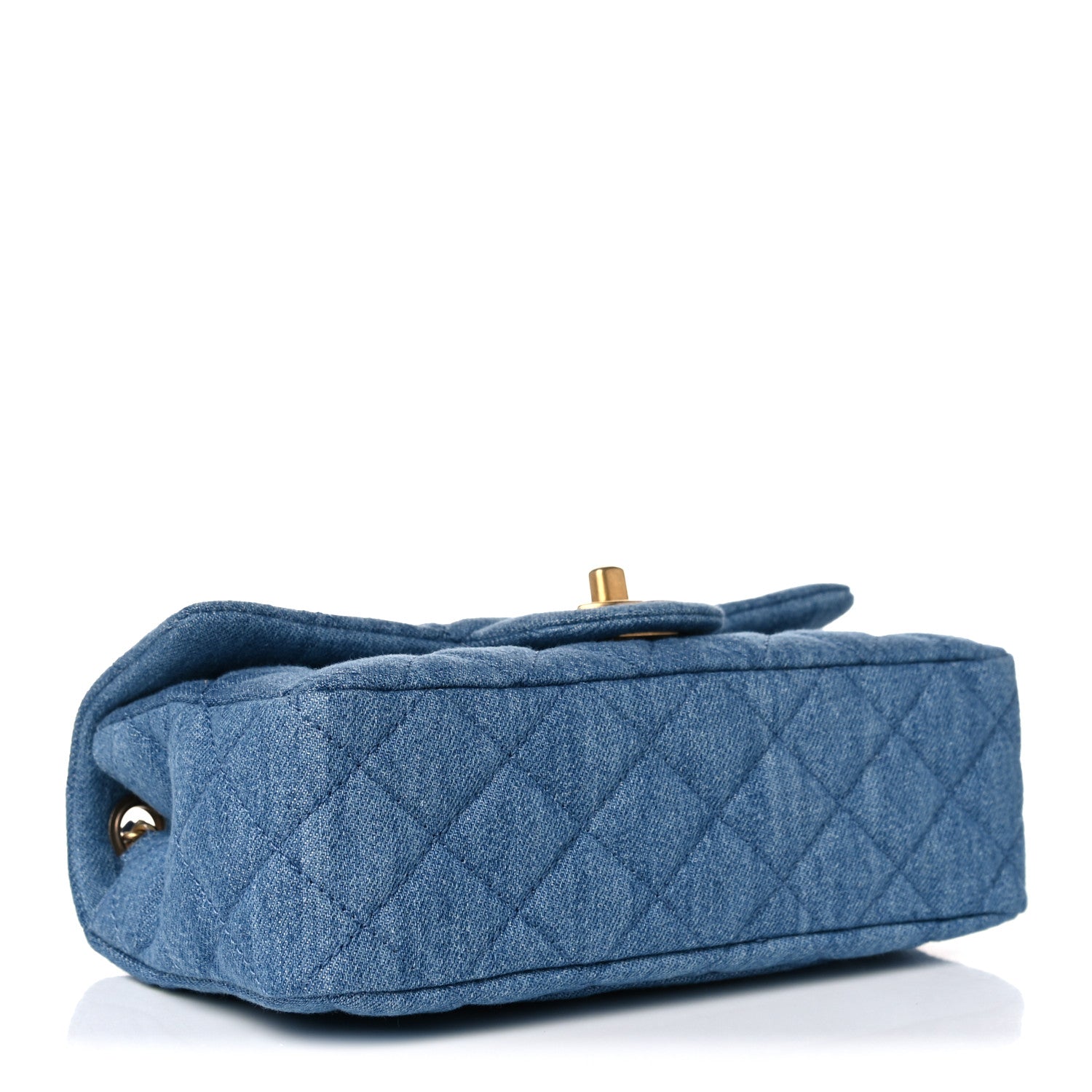 Chanel Denim Quilted Mini Pearl Crush Rectangular Flap Blue 4 of 10