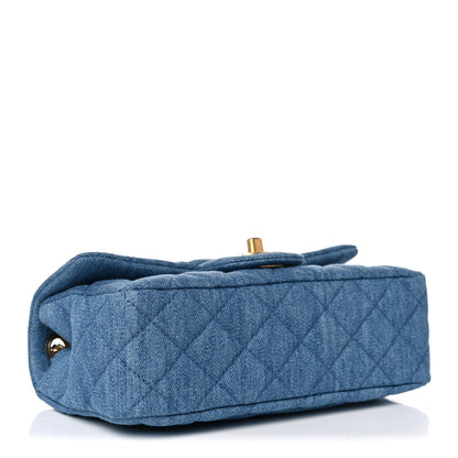 Chanel Denim Quilted Mini Pearl Crush Rectangular Flap Blue 4 of 10