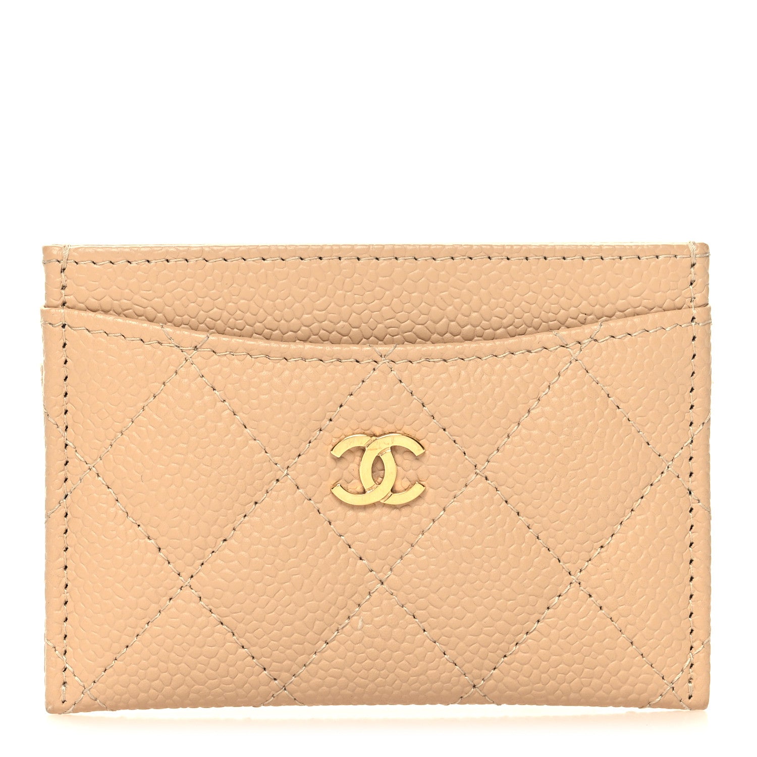 Chanel Caviar Quilted Card Holder Beige 1 of 9