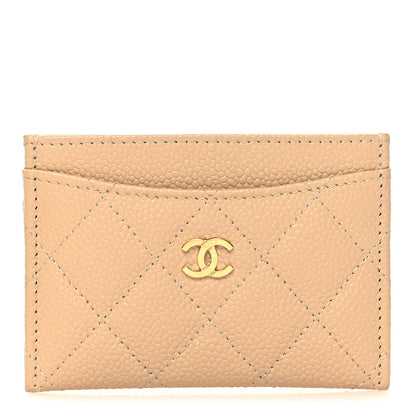 Chanel Caviar Quilted Card Holder Beige 1 of 9