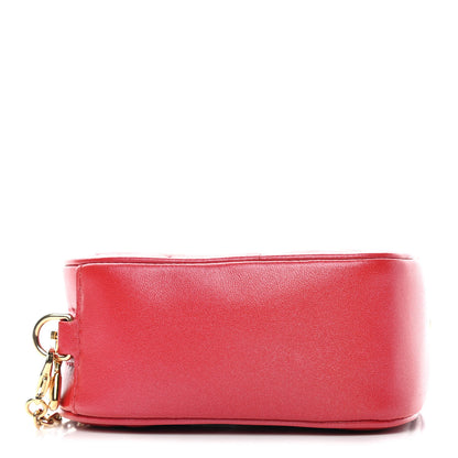 Louis Vuitton Lambskin Embossed Monogram Fall In Love Sac Coeur Heart Chain Bag Lipstick Red 3 of 4