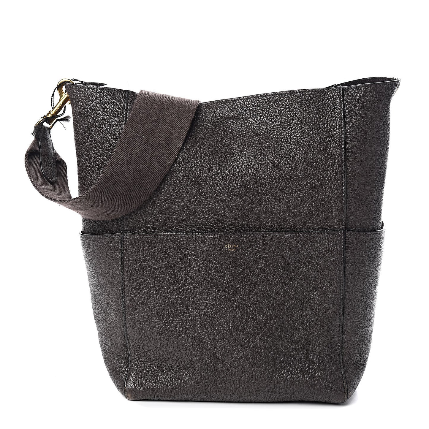 Goatskin Sangle Bucket Bag Dark Taupe