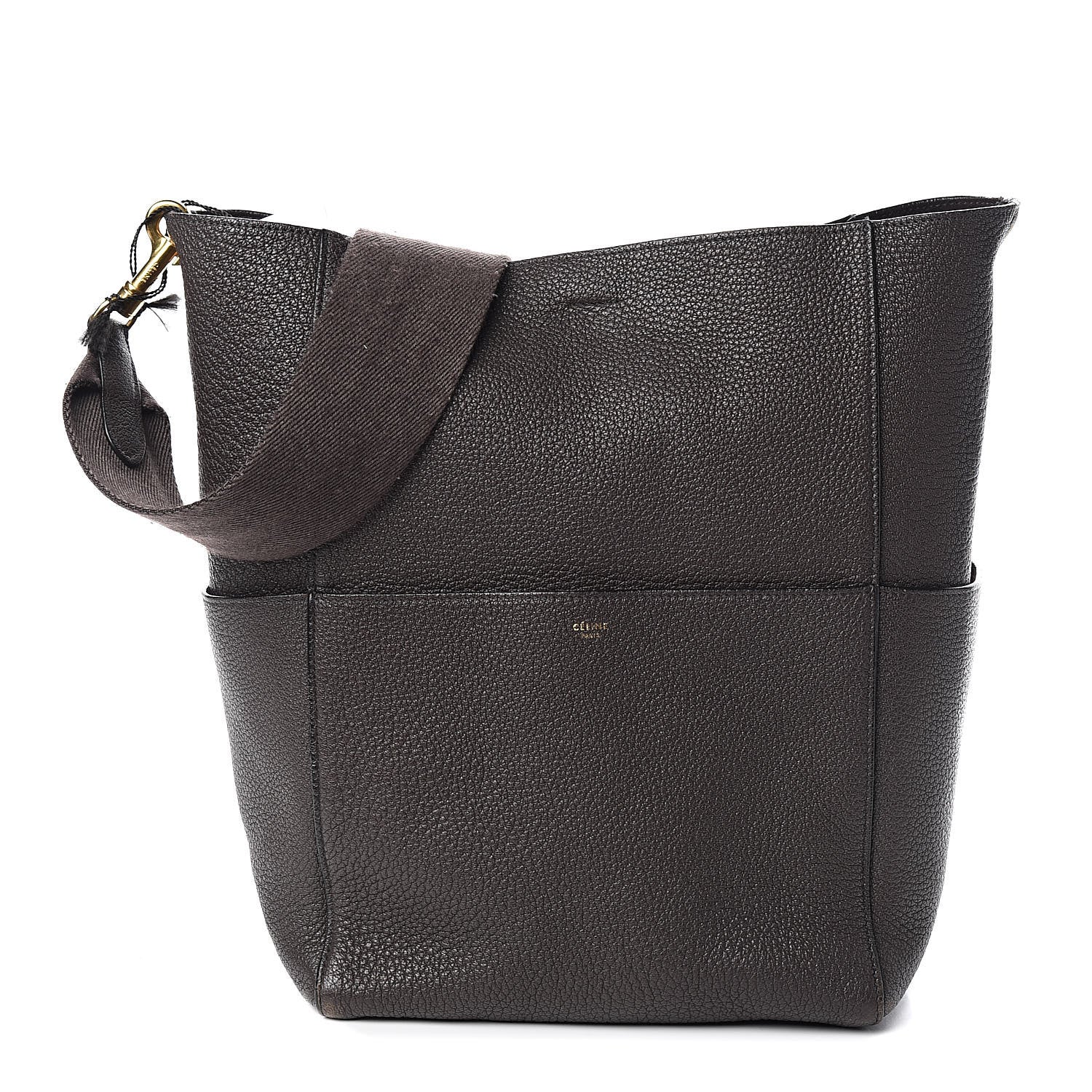 Celine Goatskin Sangle Bucket Bag Dark Taupe 1 of 15
