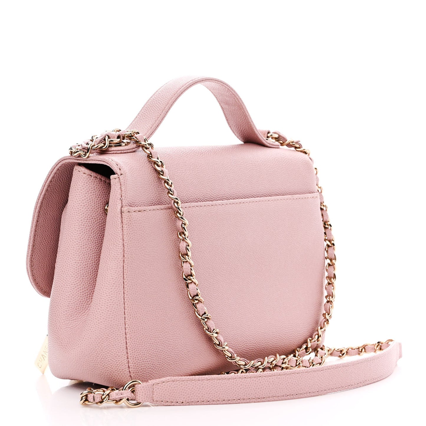 Caviar Quilted Small Business Affinity Flap Light Pink