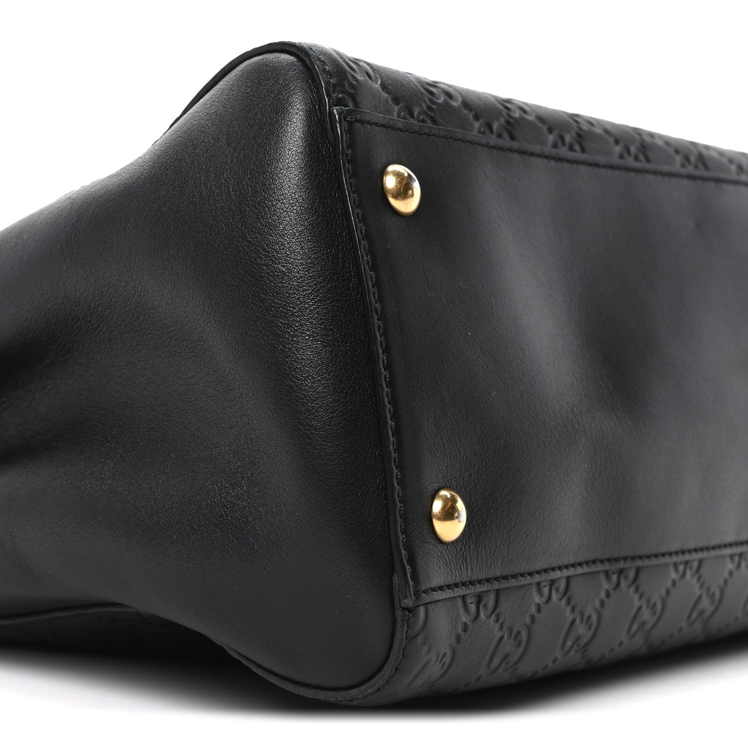 Gucci Guccissima Signature Large Shoulder Tote Bag Black 9 of 10