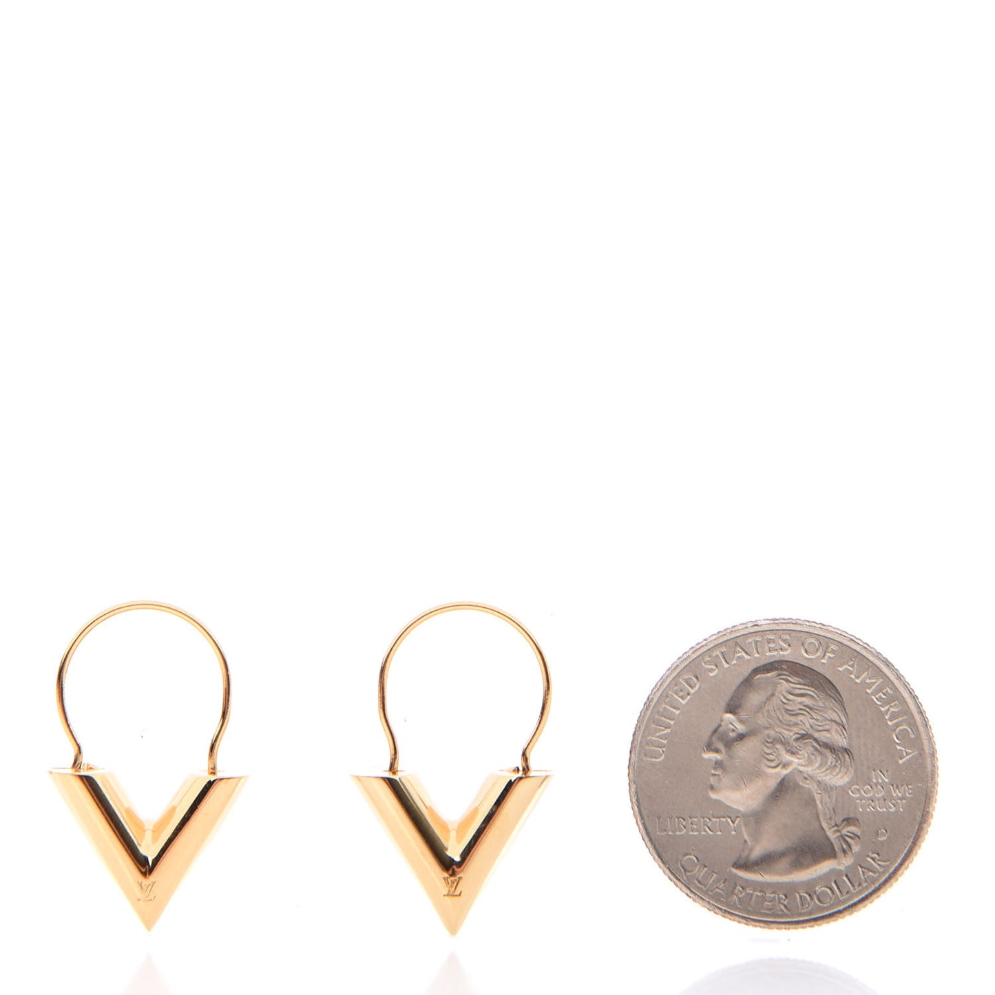 Brass Essential V Hoop Earrings Gold