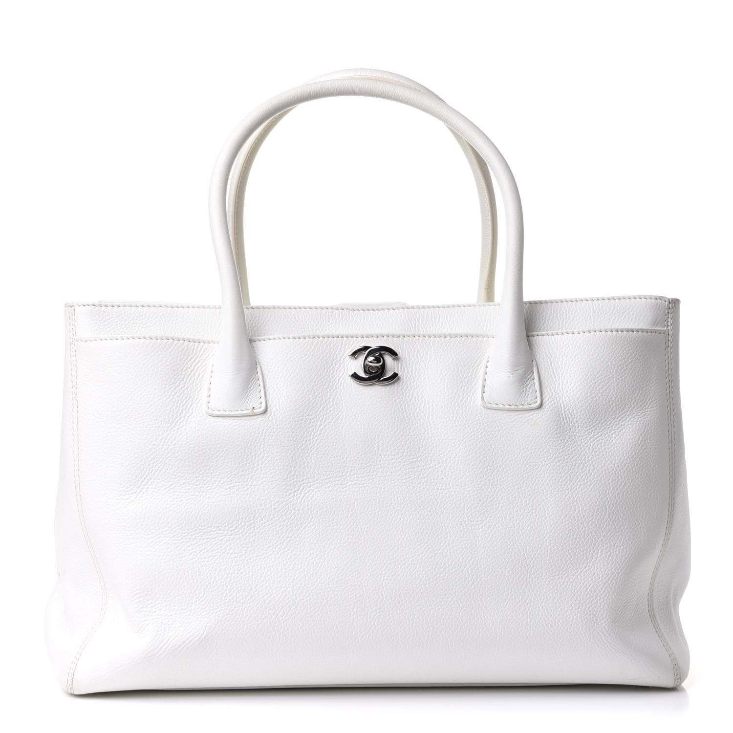 Chanel Calfskin Cerf Executive Shopper Tote White 1 of 15