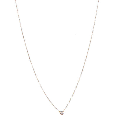Tiffany 18K Rose Gold Diamond .05ct Elsa Peretti Diamonds by the Yard Pendant Necklace 1 of 9
