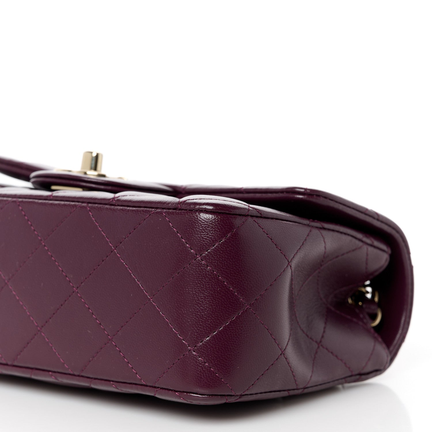 Chanel Lambskin Quilted Mini Rectangular Flap Burgundy 10 of 11