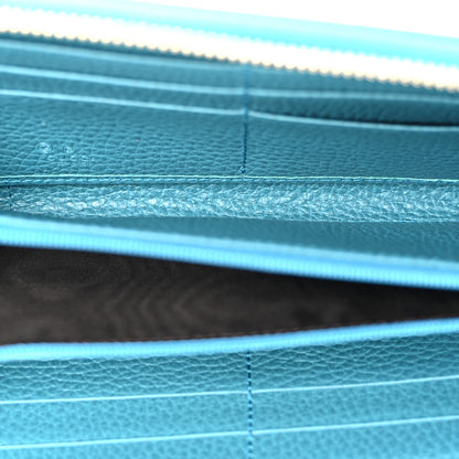 Gucci Monogram Dollar Calfskin Zip Around Wallet Beige Ebony Mineral Blue 5 of 7