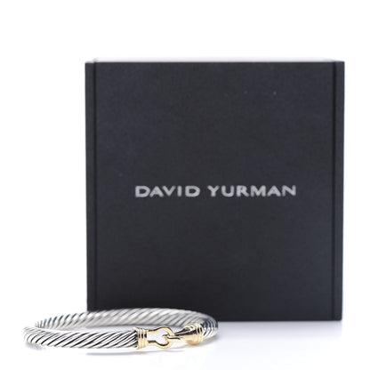 David Yurman Sterling Silver 14K Yellow Gold 5mm Cable Classic Buckle Bracelet 5 of 5