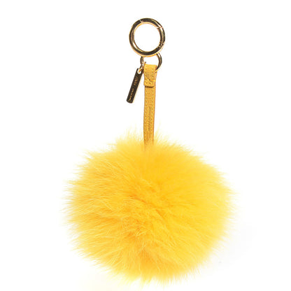 Fendi Fox Fur Pom Pom Bag Charm Yellow 1 of 7
