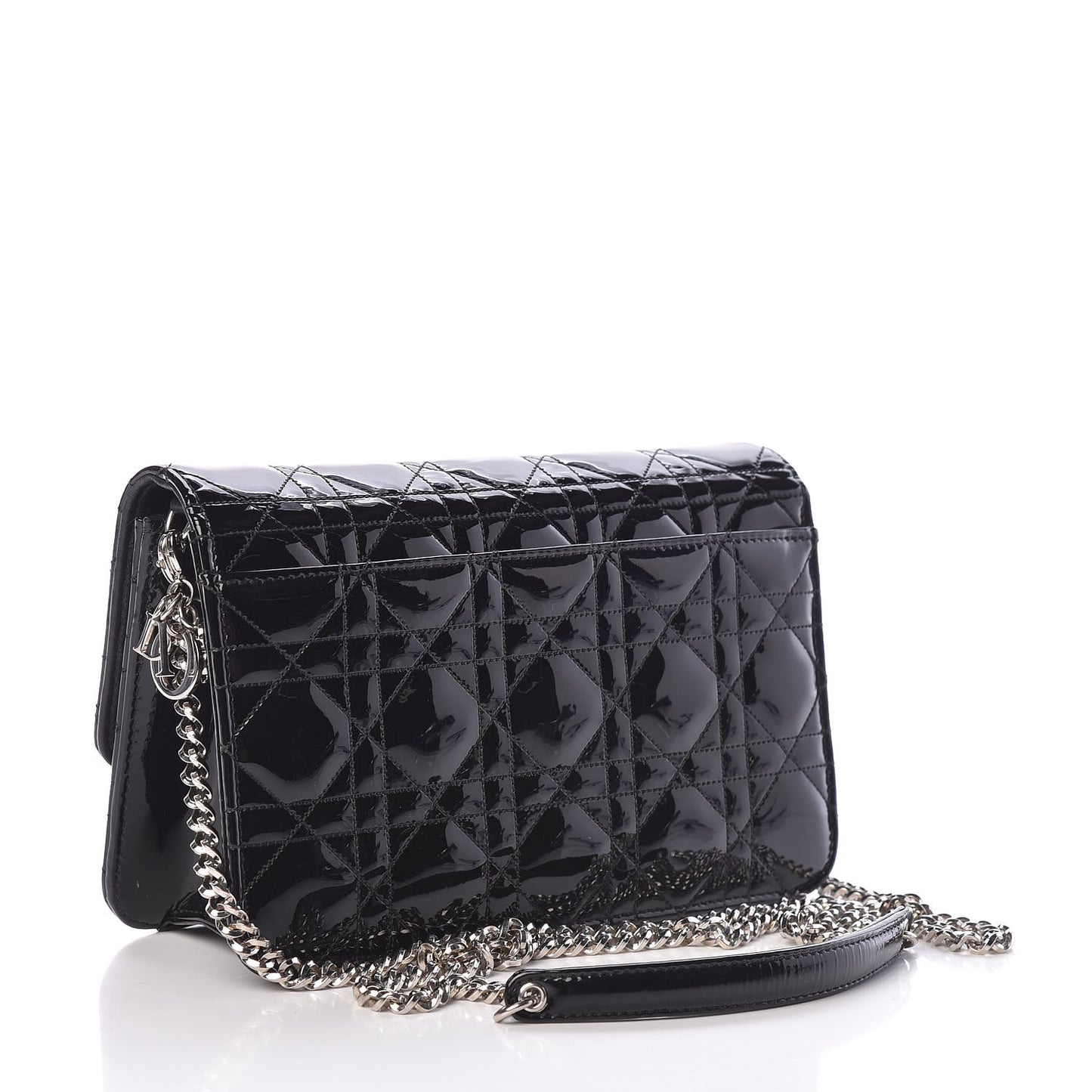 Patent Cannage Miss Dior Promenade Pouch Black