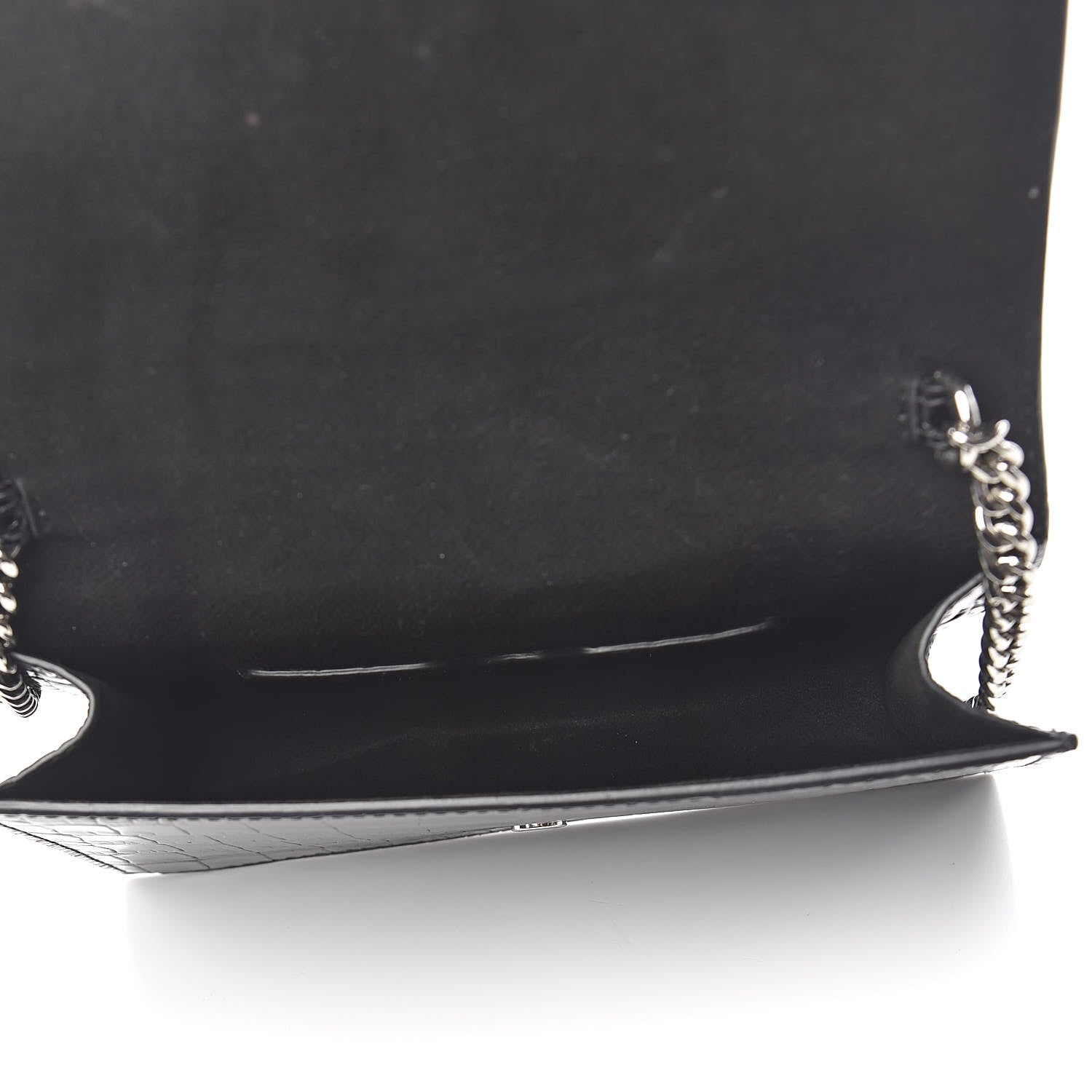 Alexander McQueen Calfskin Crocodile Embossed Skull Mini Crossbody Bag Black 5 of 11