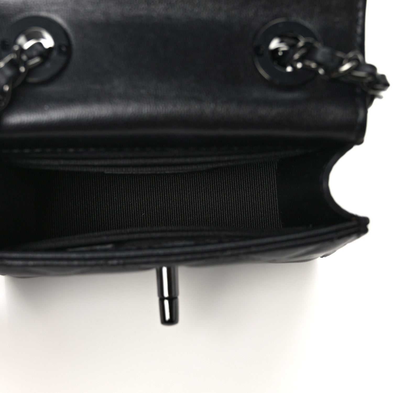 Chanel Lambskin Quilted Mini Trendy CC Clutch With Chain So Black 5 of 9