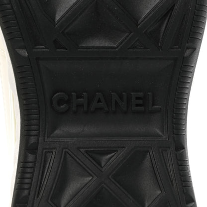Chanel Velvet Calfskin Mixed Fibers CC Sneakers 39 Ivory Black 6 of 9