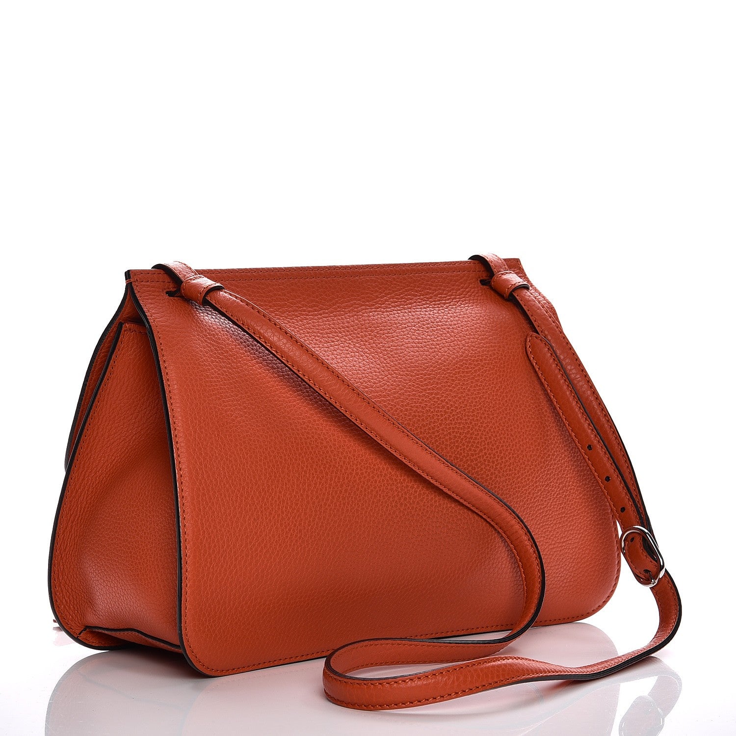 Gucci Cellarius Calfskin Medium Bamboo Daily Flap Shoulder Bag New Dark Orange 3 of 9