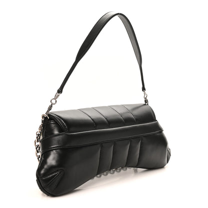Gucci Nappa Vertical Matelasse Medium Maxi Horsebit Chain Shoulder Bag Black 3 of 11