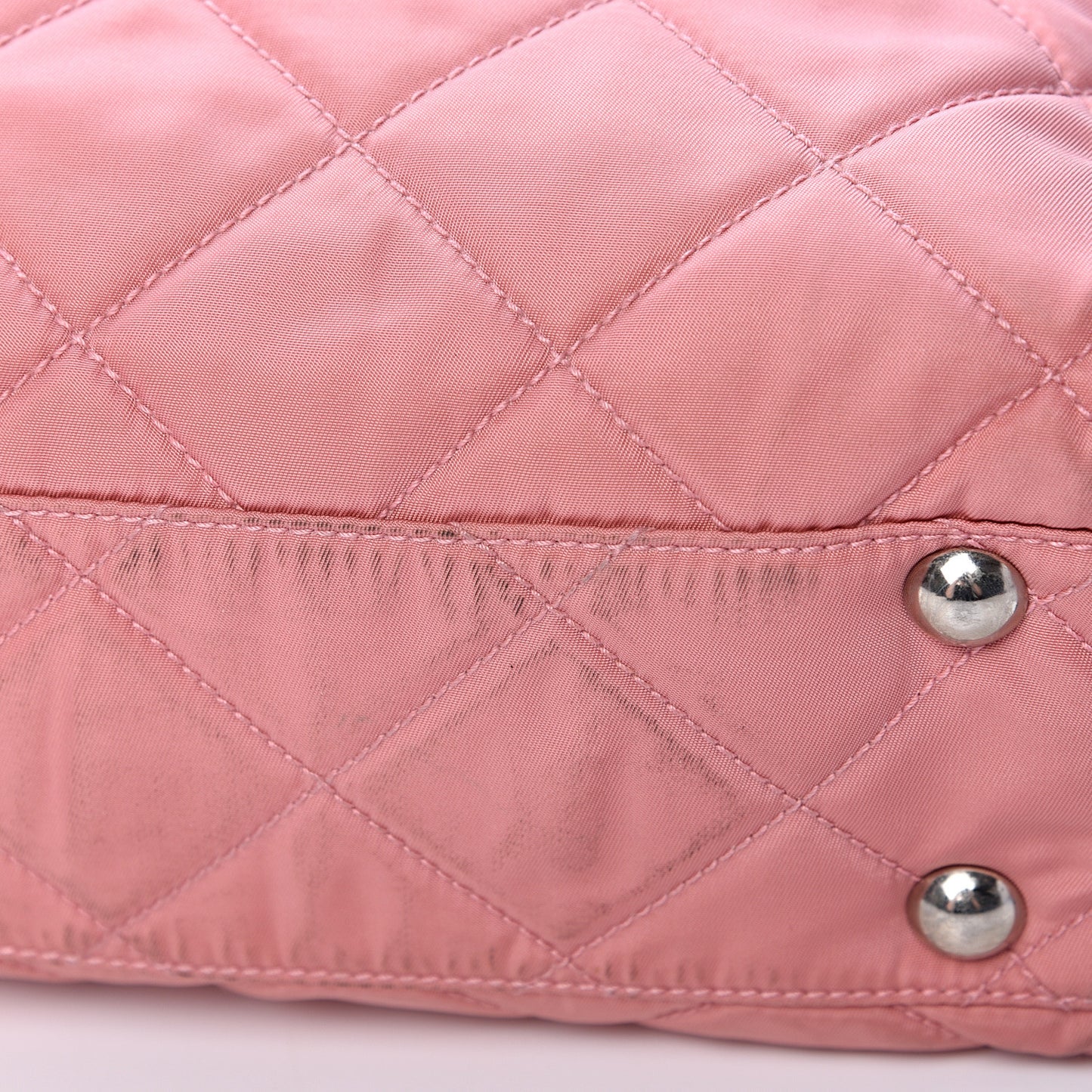 Tessuto Nylon Quilted Shoulder Bag Rosa Black