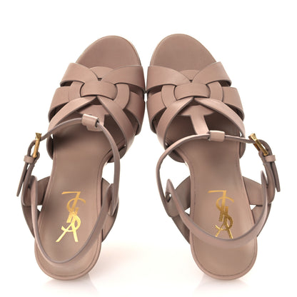Saint Laurent Calfskin Tribute 105 Platform Sandals 37 Nude 2 of 12