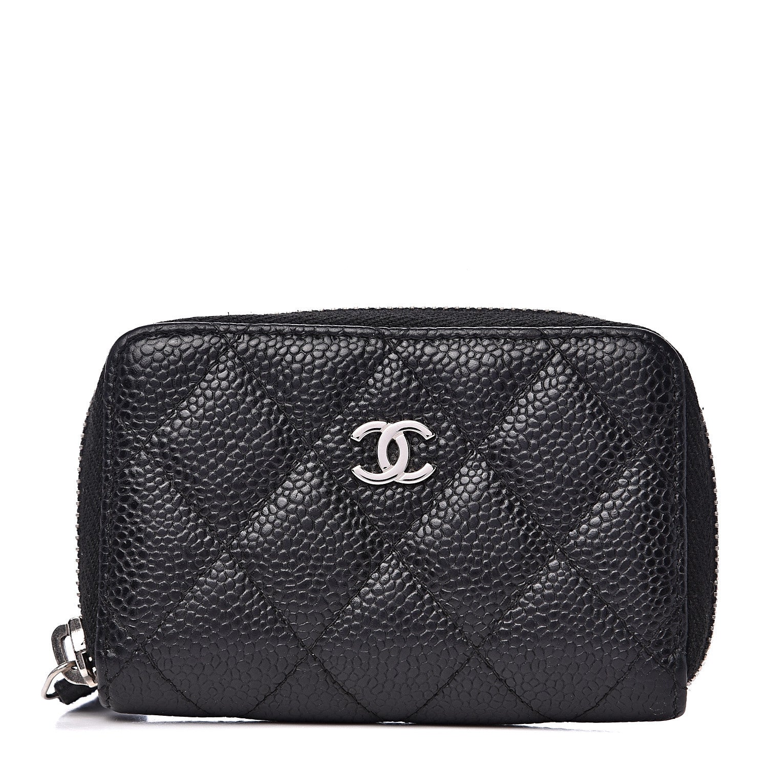 Chanel Caviar Quilted Zip Coin Purse Black 1 of 10
