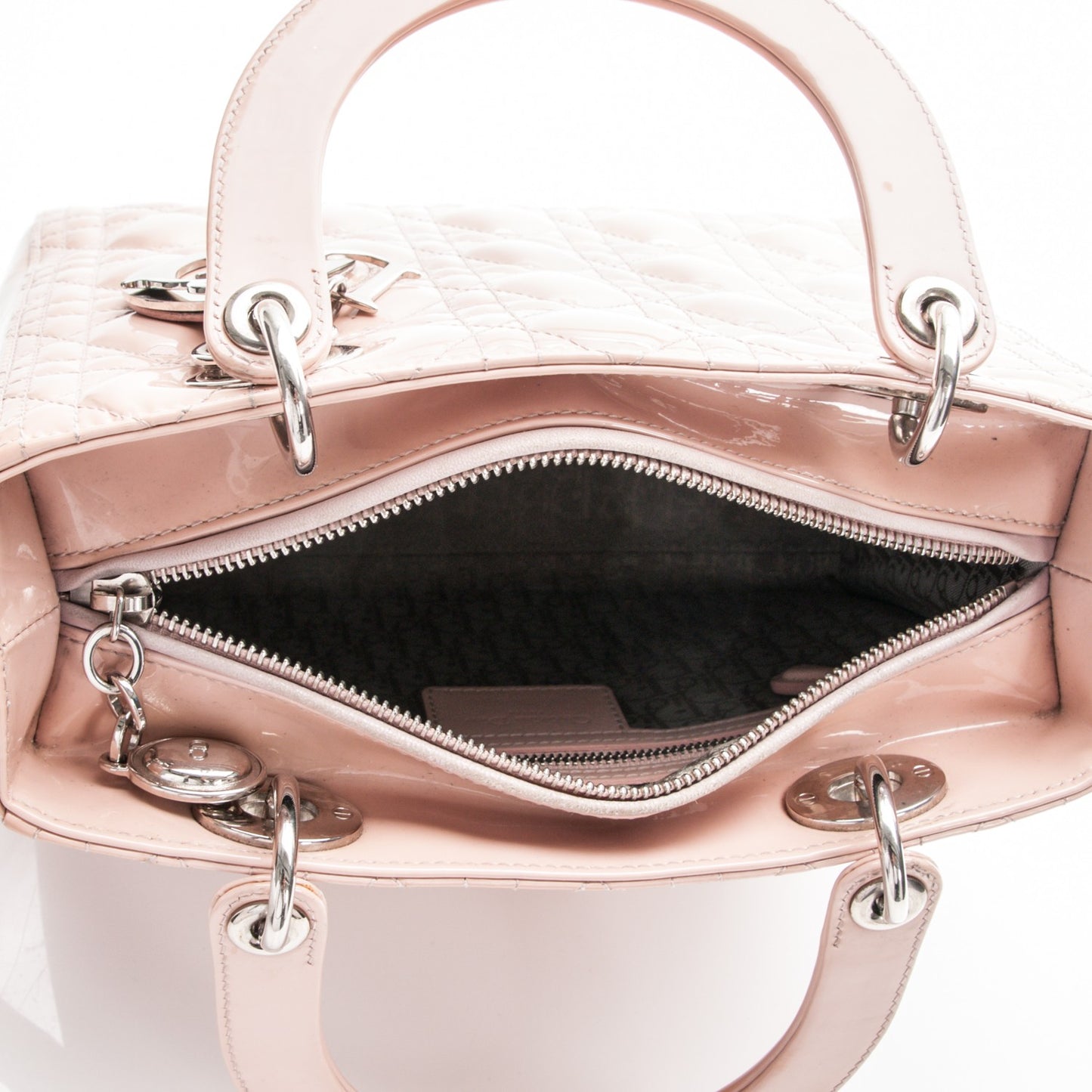 Patent Cannage Medium Lady Dior Light Pink