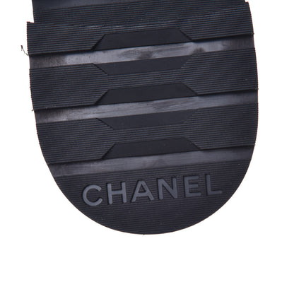 Chanel Shiny Lambskin Quilted Lace Up Combat Boots 39 Black 6 of 9