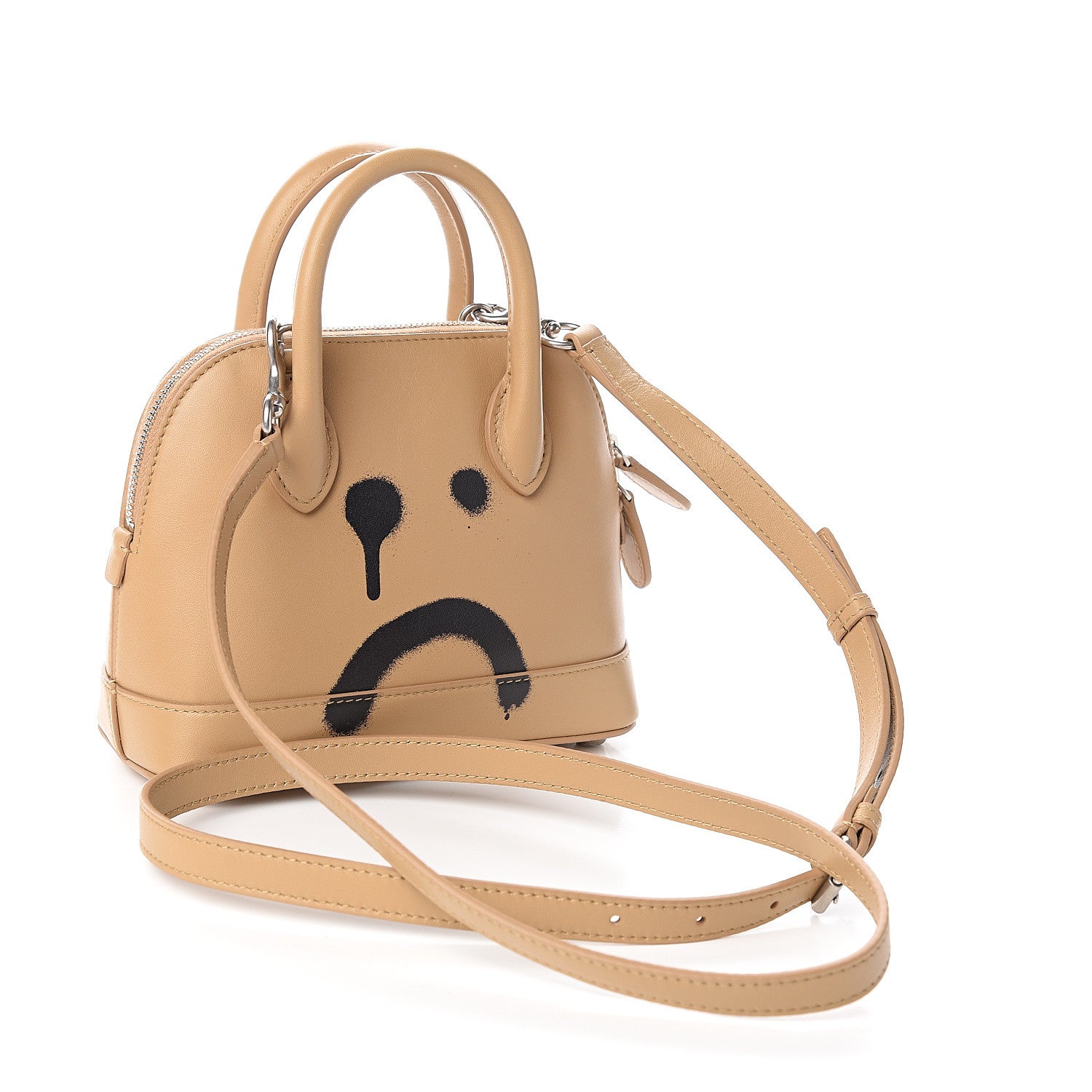 Balenciaga Calfskin Happy Sad XXS Ville Top Handle Bag Light Brown 2 of 8