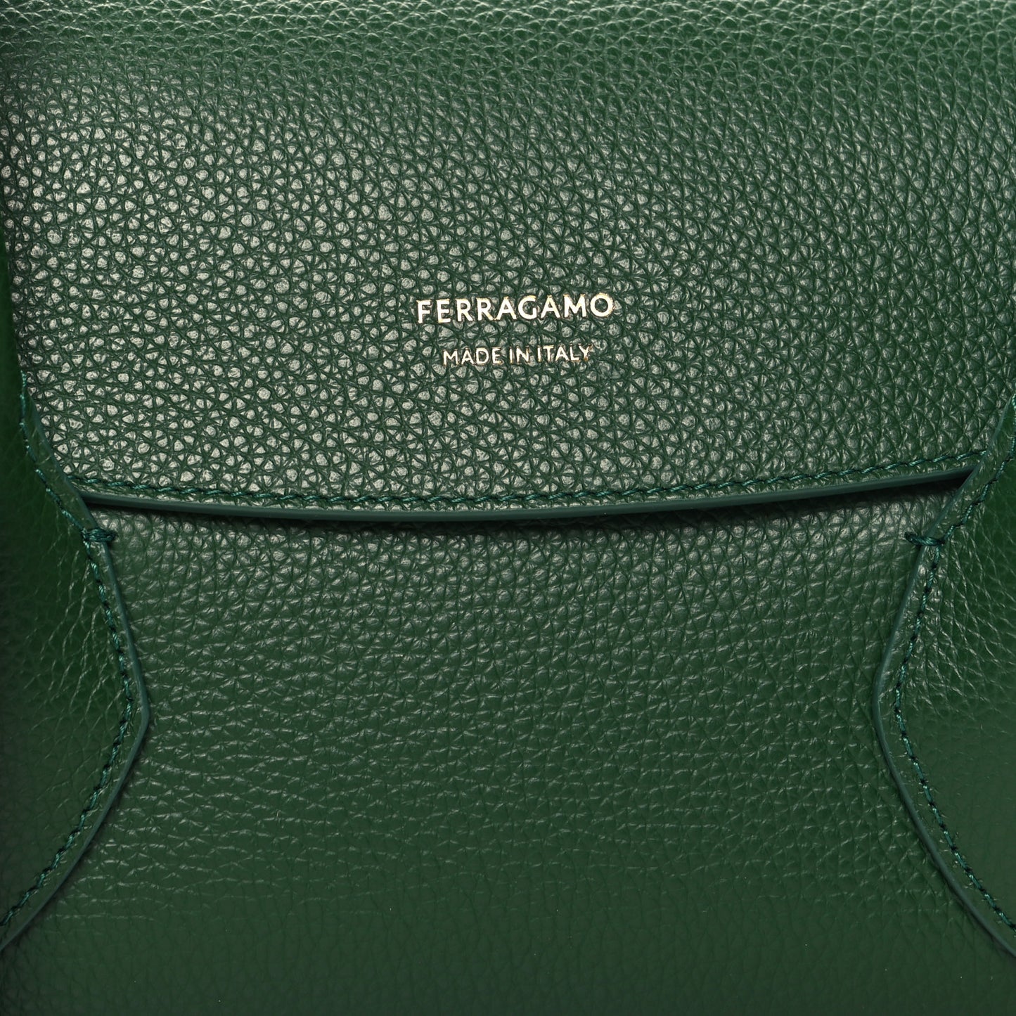 Hammered Calfskin Small Firenze East West Tote Bag Forest Green