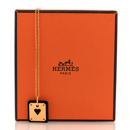 Hermes Gold Plated Swift As De Coeur Necklace Black 6 of 6