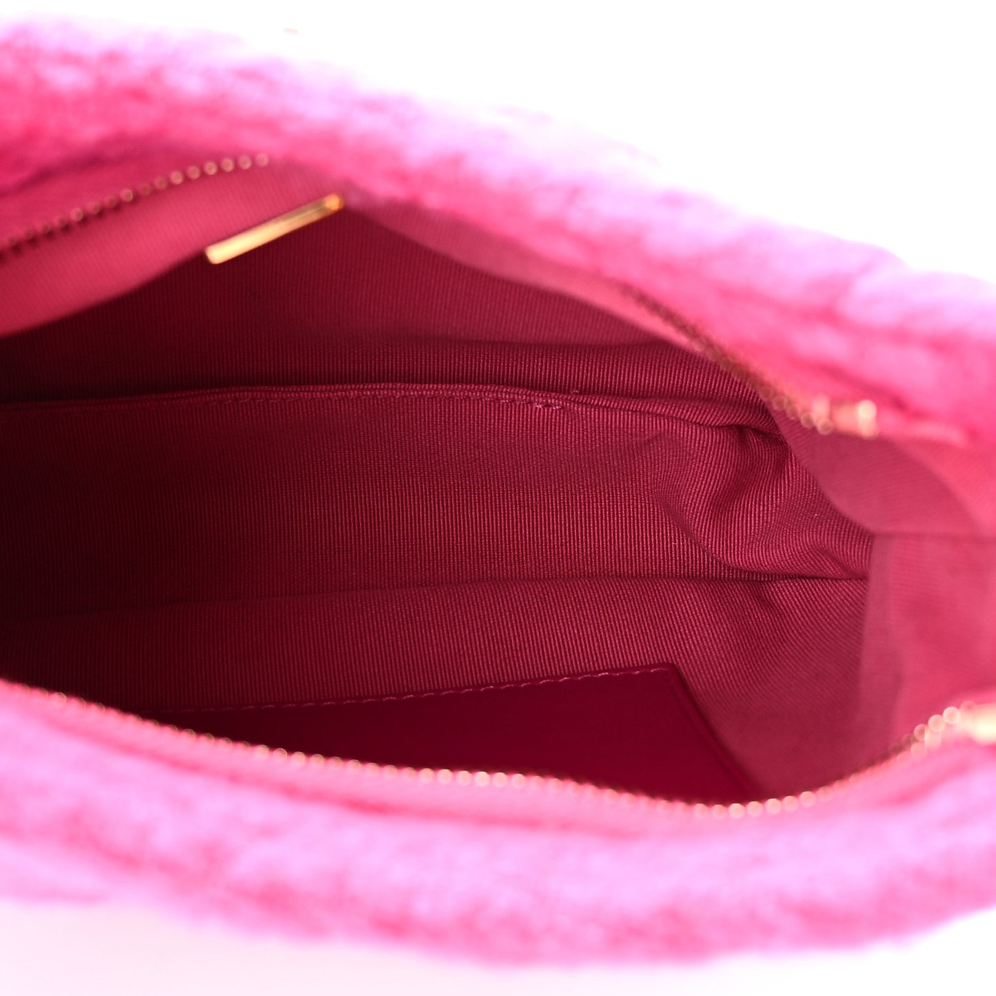 Cashmere Tweed Quilted CC Links Hobo Fuchsia