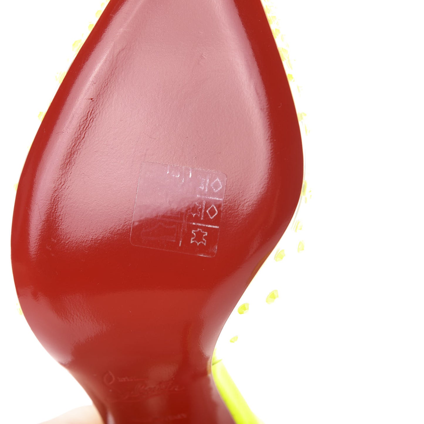 PVC Fluo Mat Spikaqueen 100 Pumps 39.5 Version Yellow Fluo