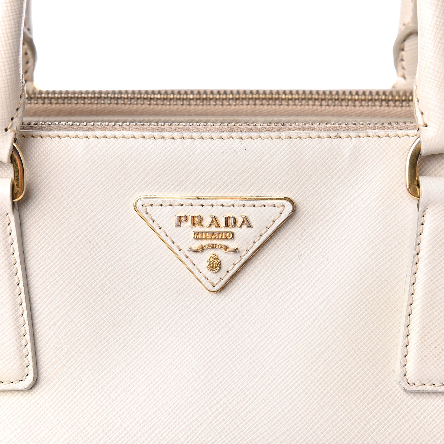 Saffiano Medium Galleria Double Zip Tote Talco