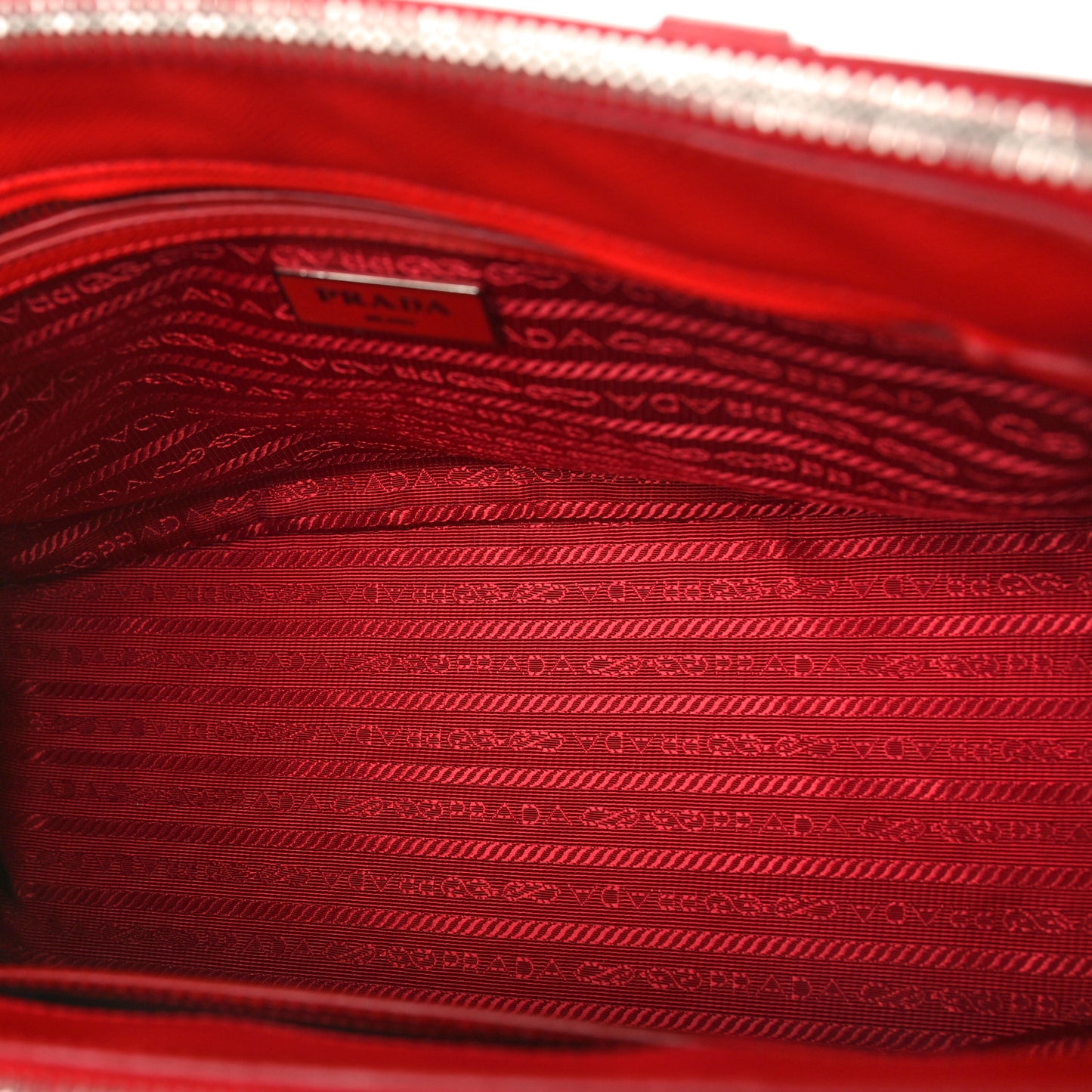 Saffiano Small Galleria Double Zip Tote Rosso