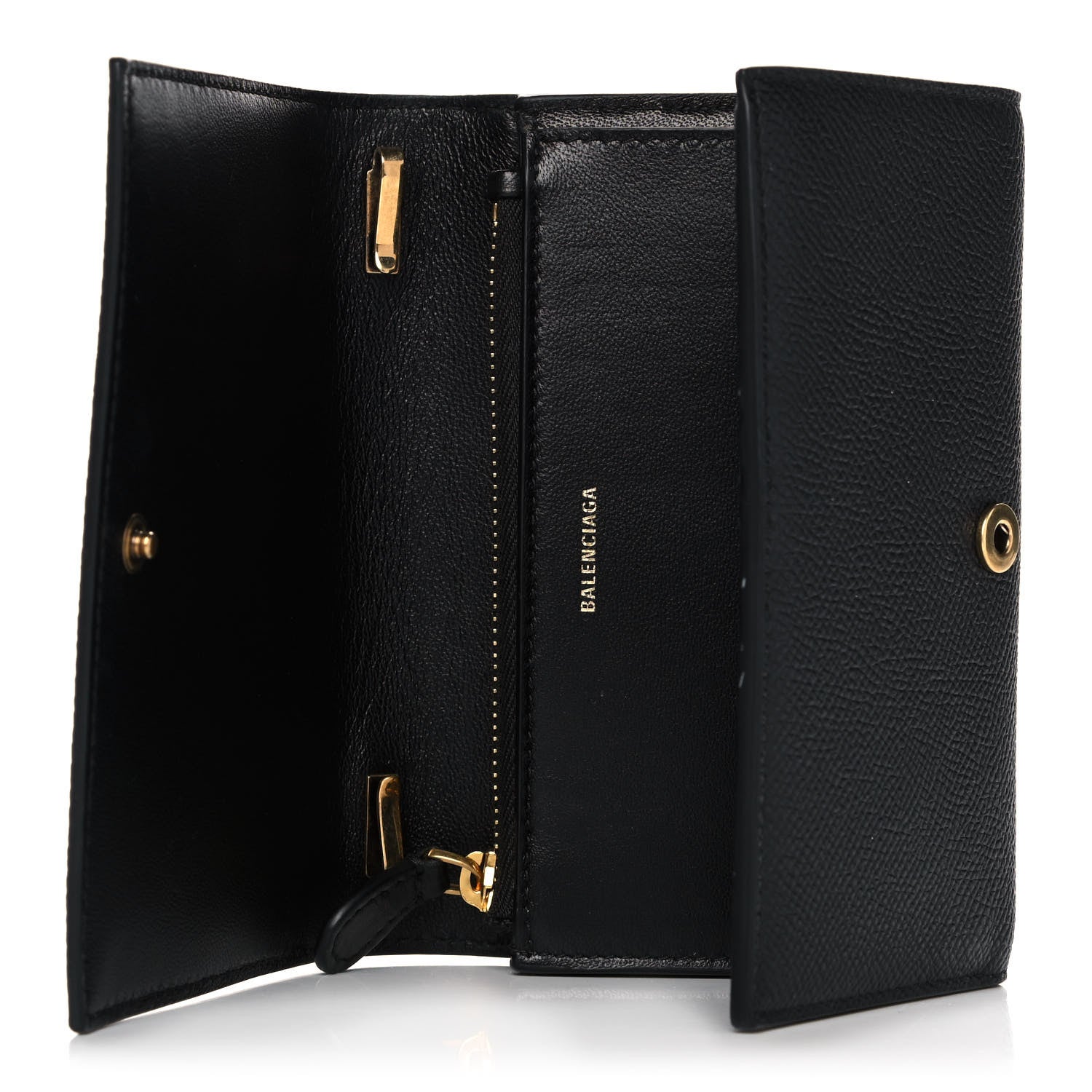 Balenciaga Grained Calfskin Ville Wallet on Chain Black 4 of 9