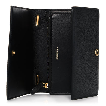 Balenciaga Grained Calfskin Ville Wallet on Chain Black 4 of 9