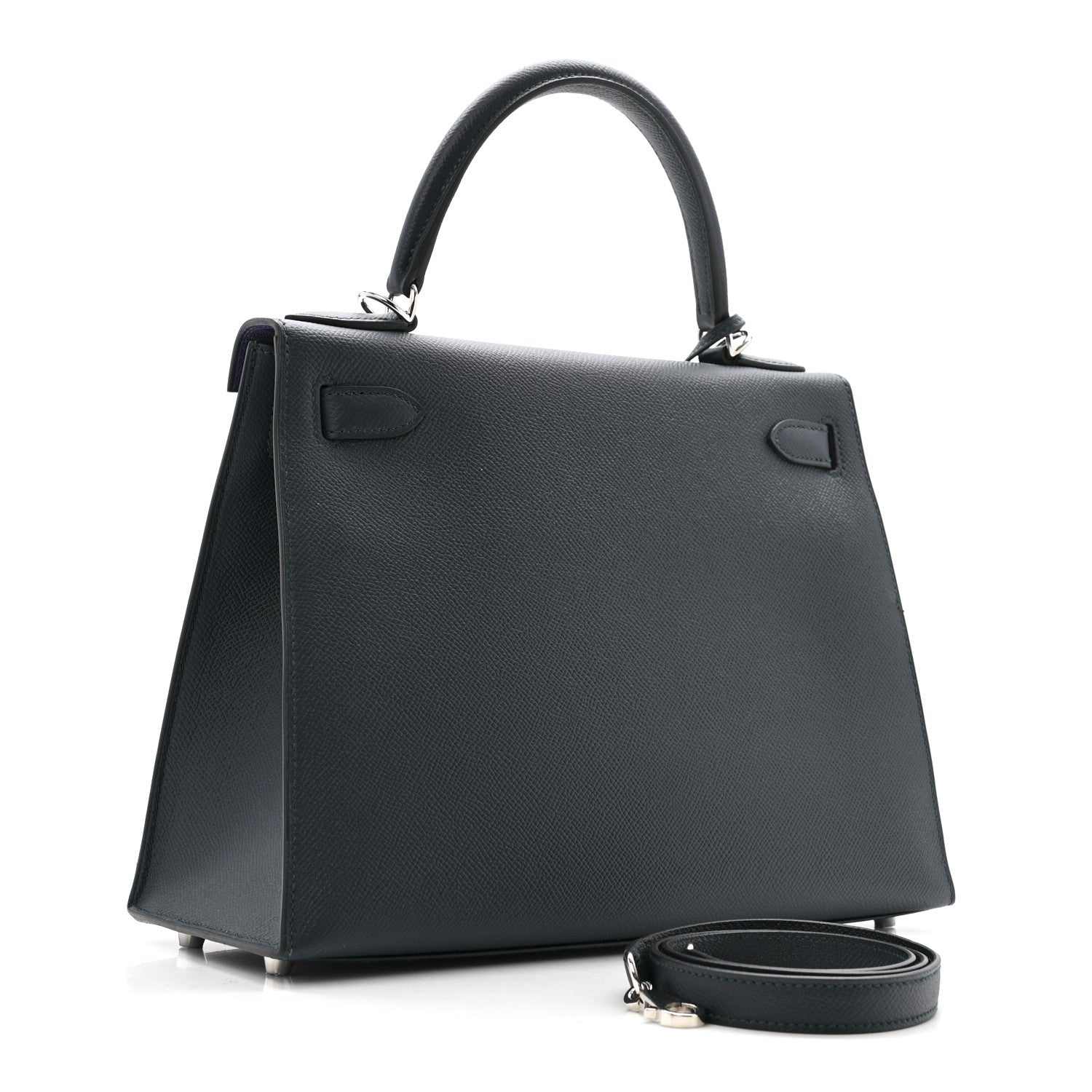 Hermes Epsom Sombrero Taurillon Clemence Kellygraphie Lettre H Kelly Sellier 28 Vert Cypress Bleu Obscur Malachite Bleu Encre 3 of 13