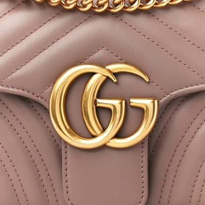 Gucci Calfskin Matelasse Small GG Marmont Shoulder Bag Porcelain Rose 9 of 11