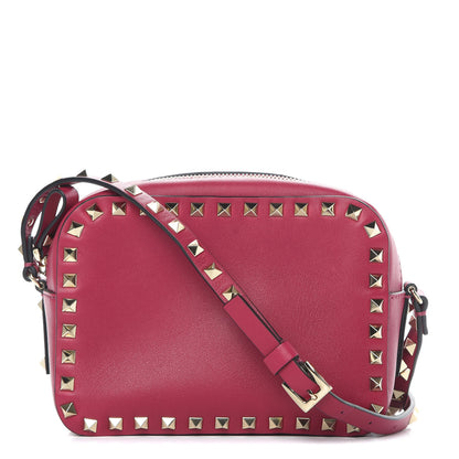 Valentino Garavani Vitello Rockstud Camera Crossbody Bag Raspberry 1 of 10