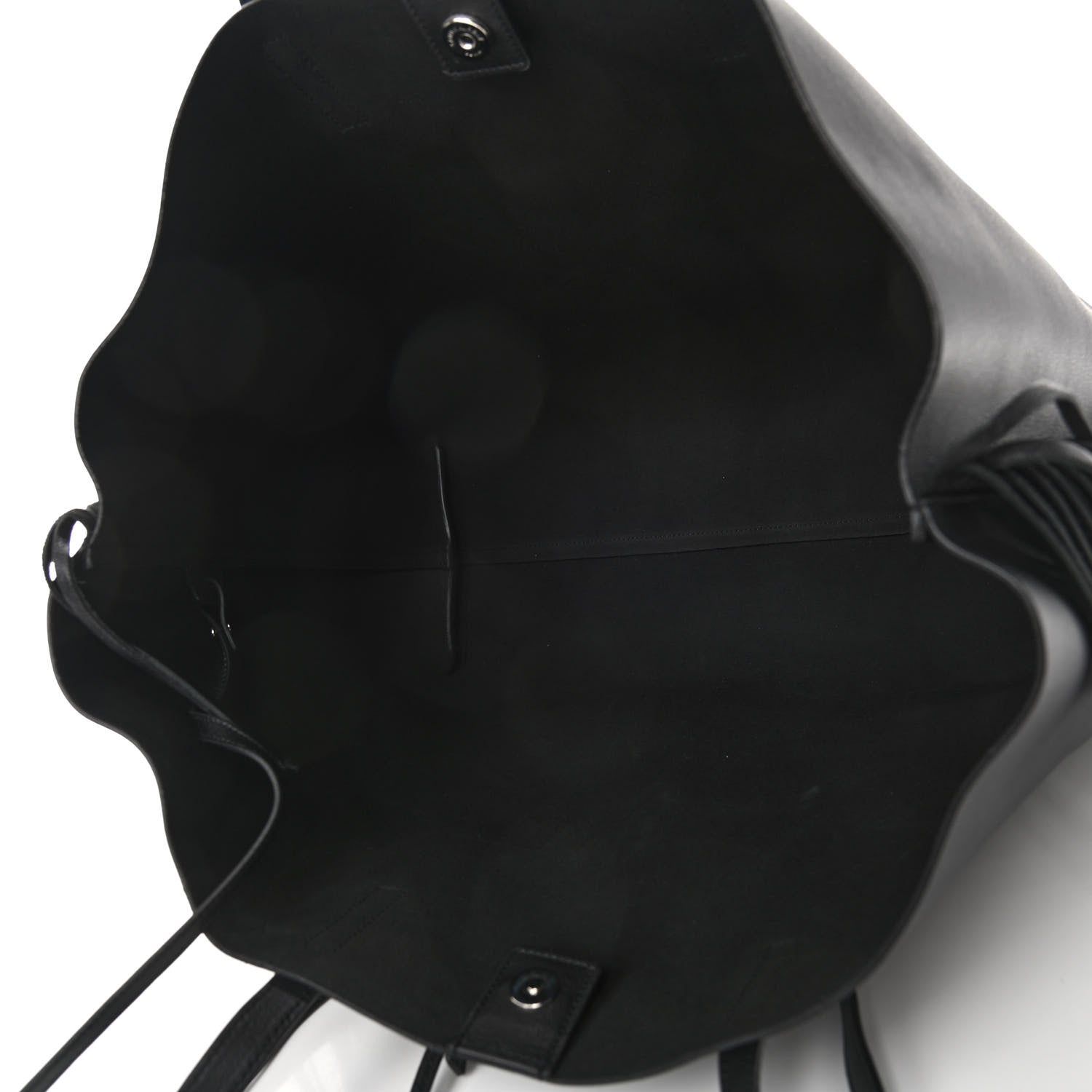 Saint Laurent Calfskin Large Fringe Shopping Tote Black 4 of 4