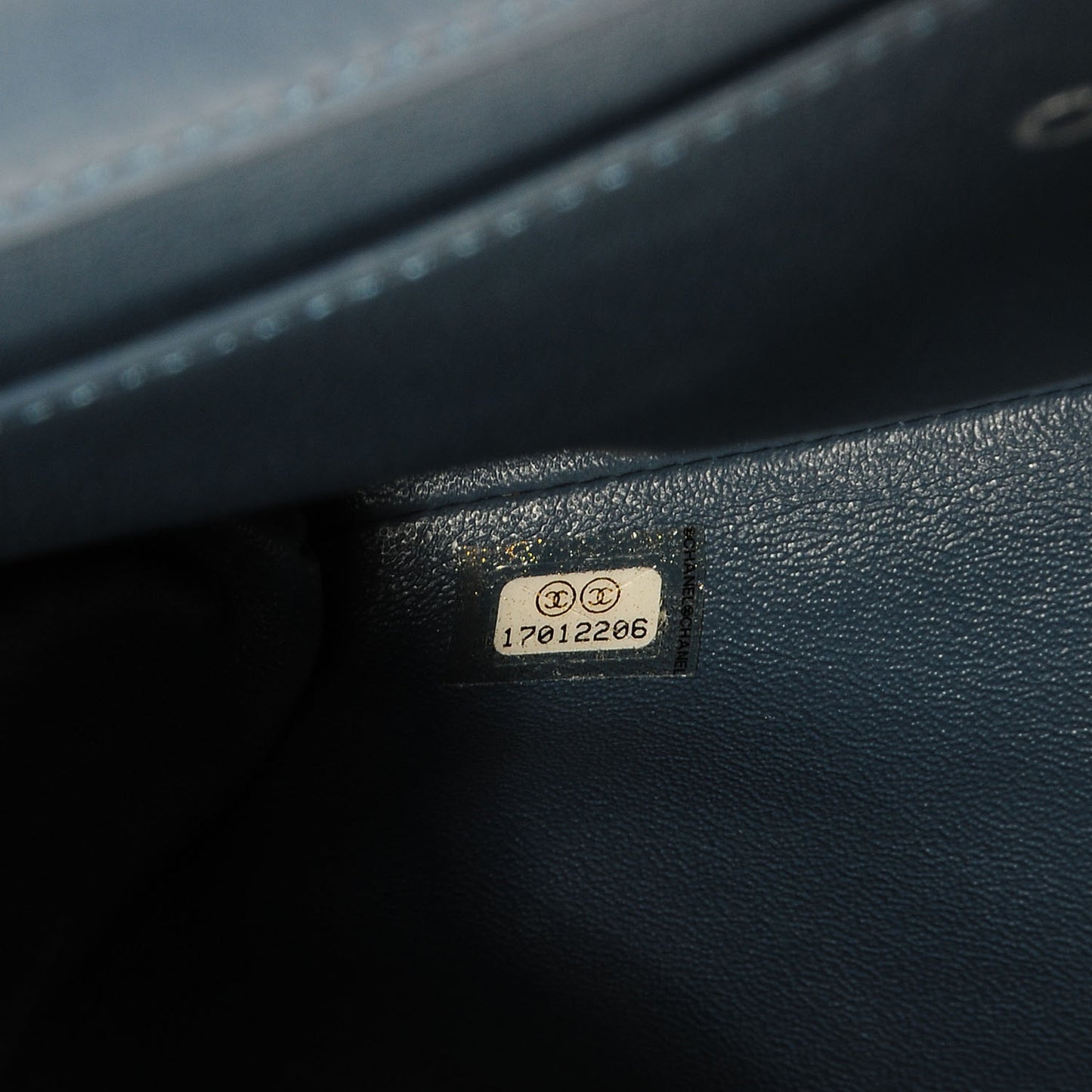 Lambskin Quilted Clutch with Chain Flap Blue