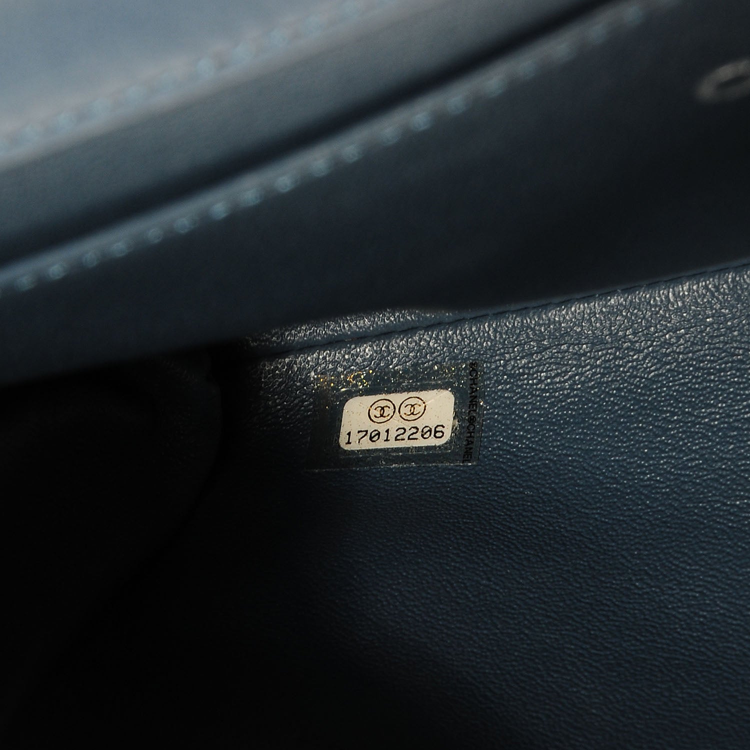 Chanel Lambskin Quilted Clutch with Chain Flap Blue 8 of 9