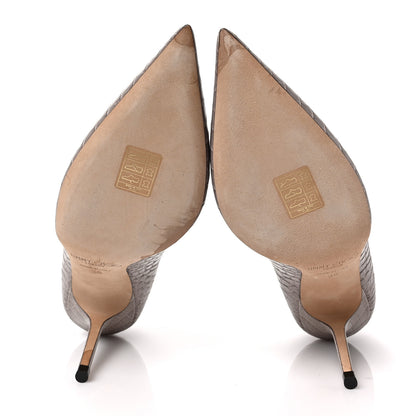 Jimmy Choo Crocodile Embossed Calfskin Love 85 Pump 37 Sand 3 of 7