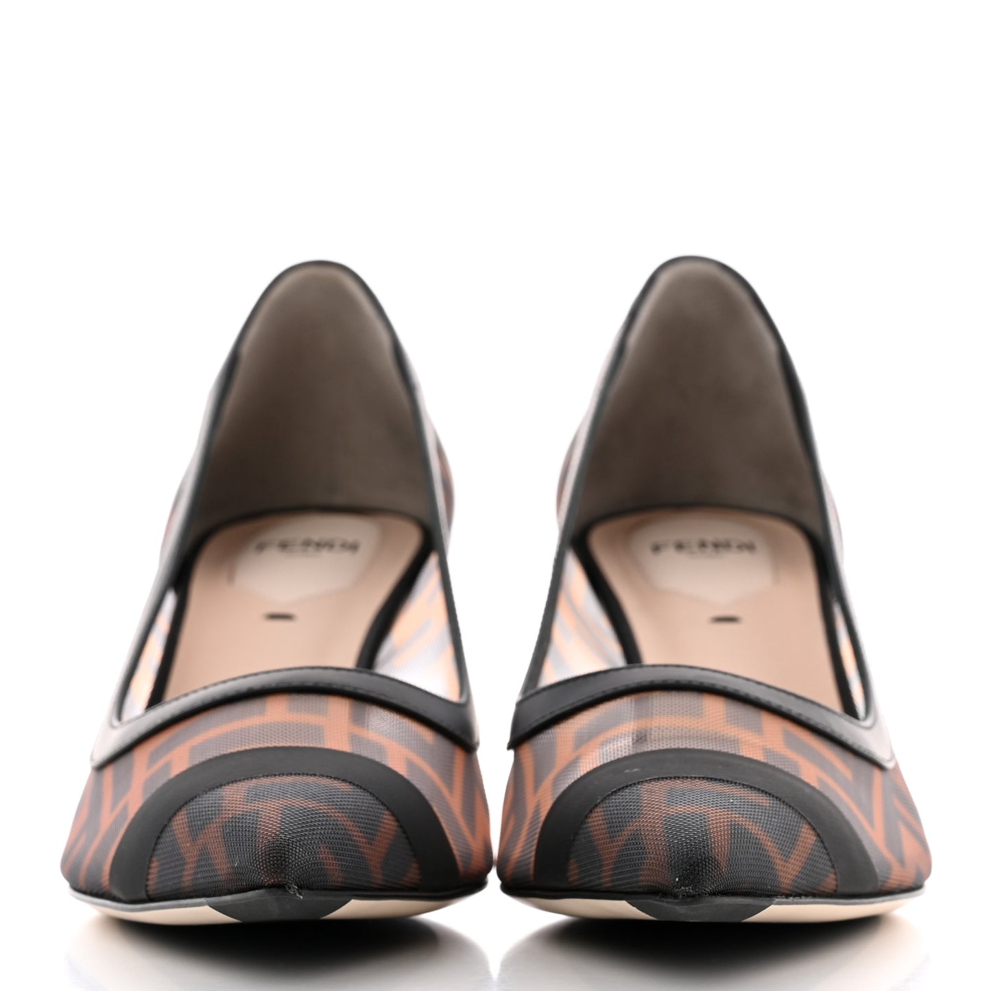 Technical Mesh Vitello Gommato FF Colibri 55mm Pumps 37.5 Tobacco Moro Black