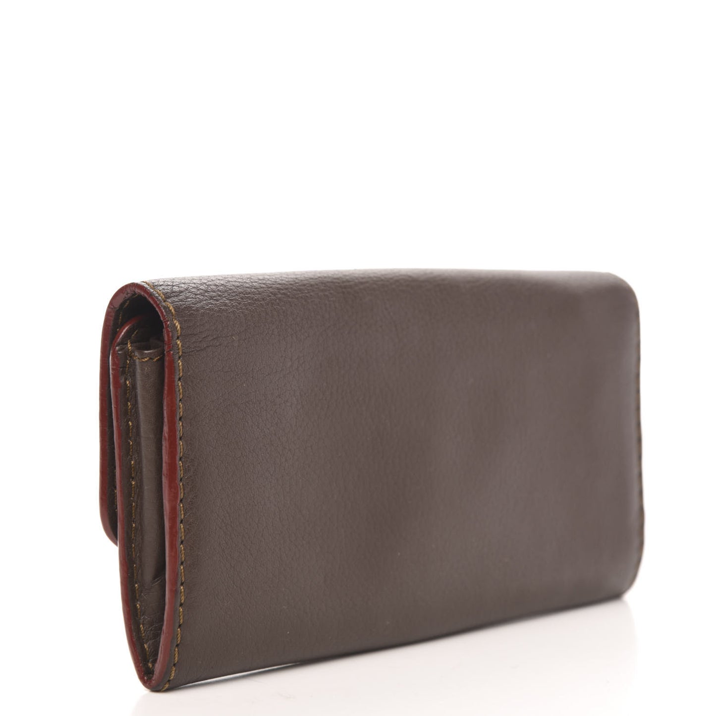 Calfskin Marcie Continental Flap Wallet Truffle