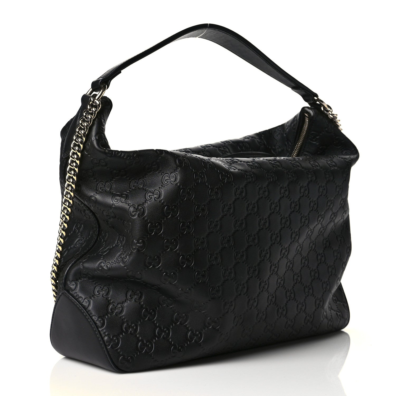 Gucci Guccissima Signature Large Linea A Hobo Black 3 of 11