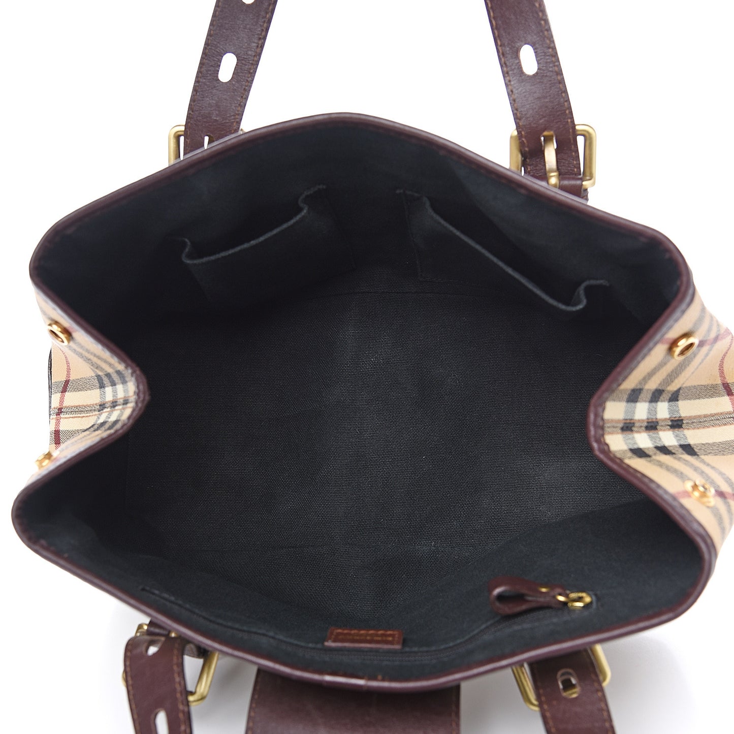 Haymarket Check Buckle Satchel Chocolate